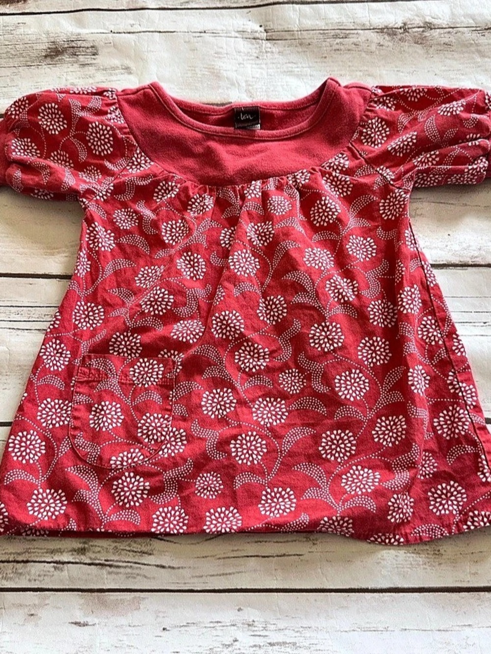 Tea coral red floral dress